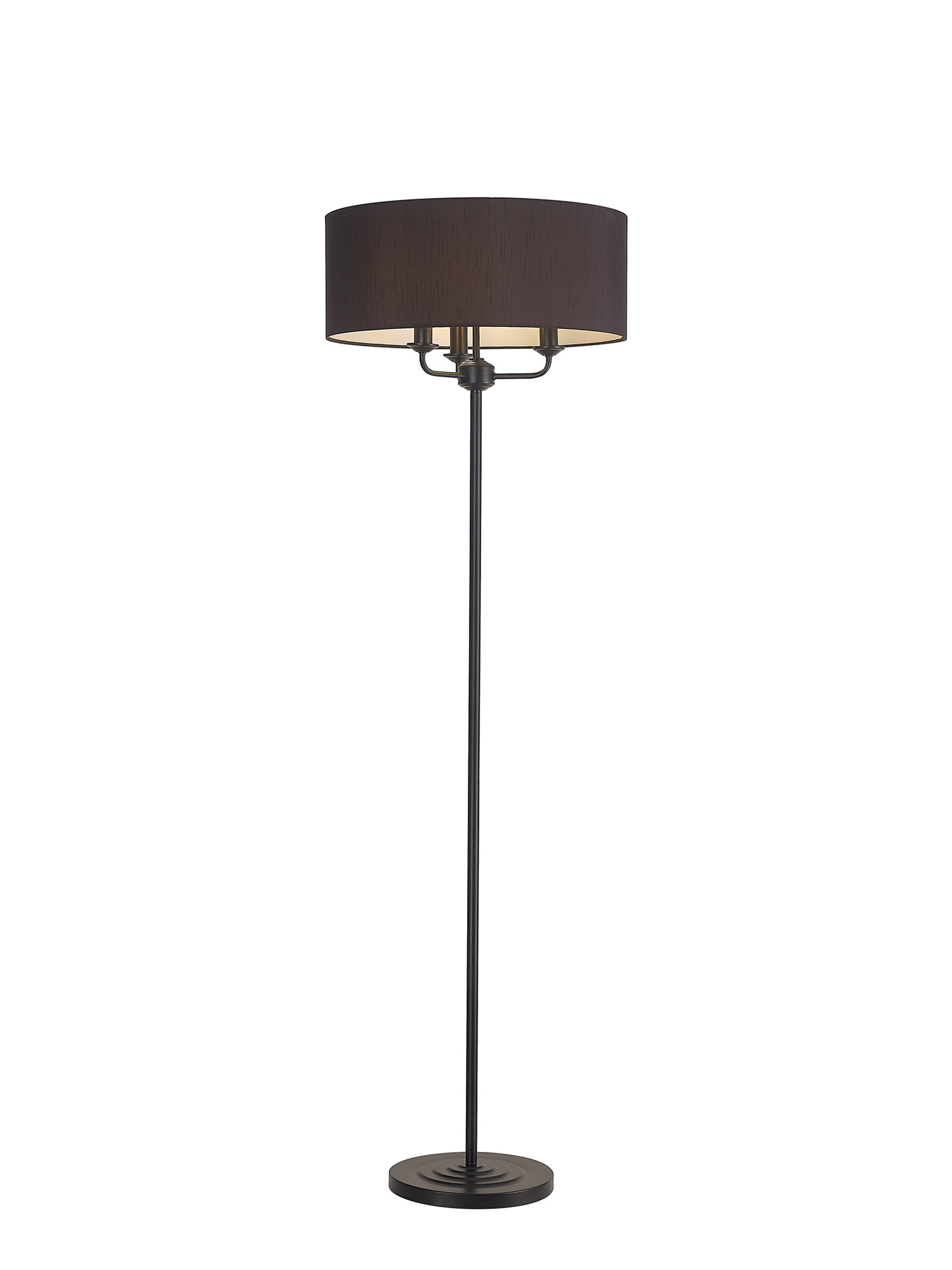 DK1064  Banyan 45cm 3 Light Floor Lamp Matt Black, Black